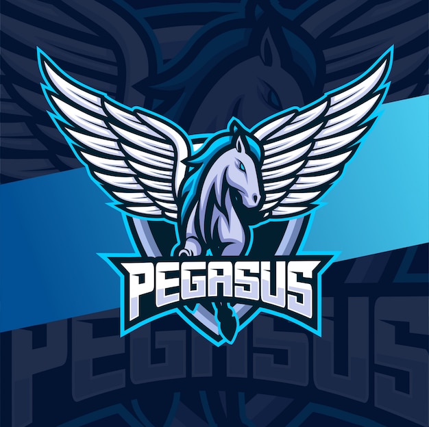 Premium Vector | Pegasus horse mascot esport logo design