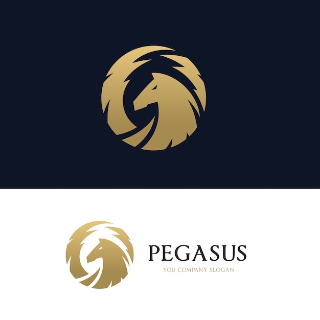 Pegasus logo. horse logo | Premium Vector