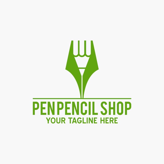 Premium Vector | Pen pencil shop logo