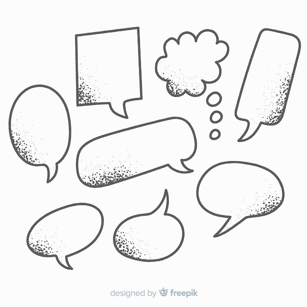 Free Vector Pencil Drawings With Shadows For Chat Bubbles