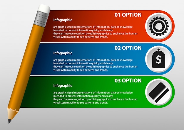 Premium Vector | Pencil infographic