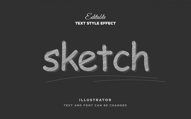 Premium Vector | Pencil sketch text style