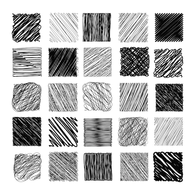 Premium Vector Pencil sketch texture vector set