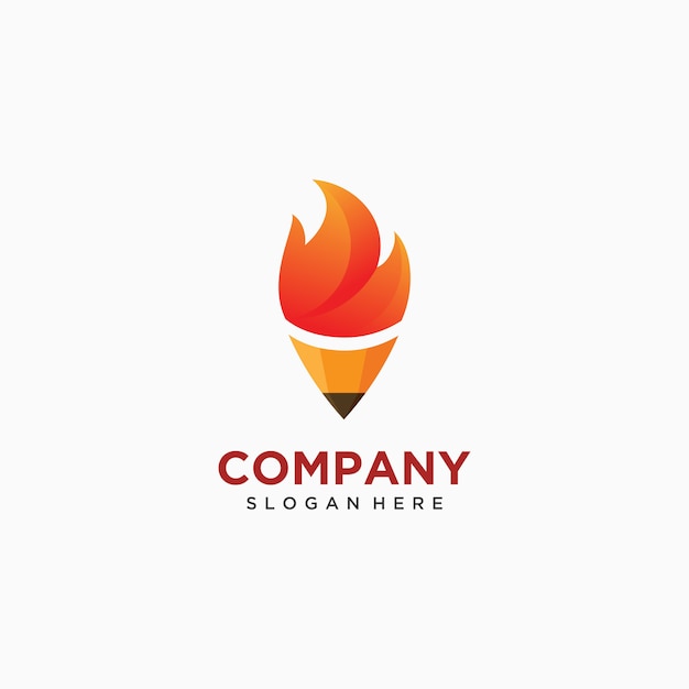 Download Free Pencil Torch Fire Logo Icon Illustration Premium Vector Use our free logo maker to create a logo and build your brand. Put your logo on business cards, promotional products, or your website for brand visibility.