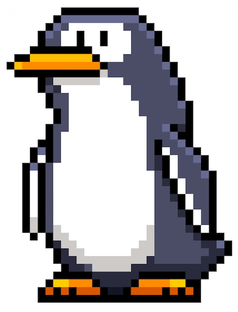 Pixel Art Penguin Kawaii