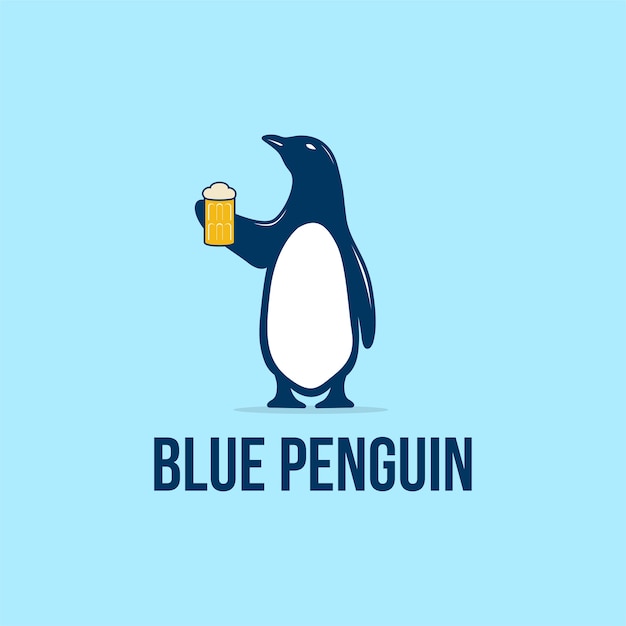 Download Free Penguin Logo Design With Beer And Glass Premium Vector Use our free logo maker to create a logo and build your brand. Put your logo on business cards, promotional products, or your website for brand visibility.