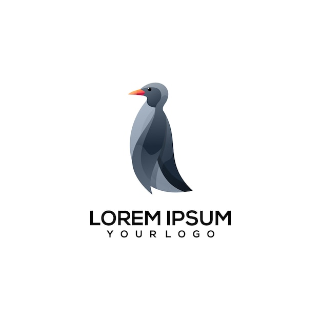 ペンギンのロゴの簡単なイラスト プレミアムベクター
