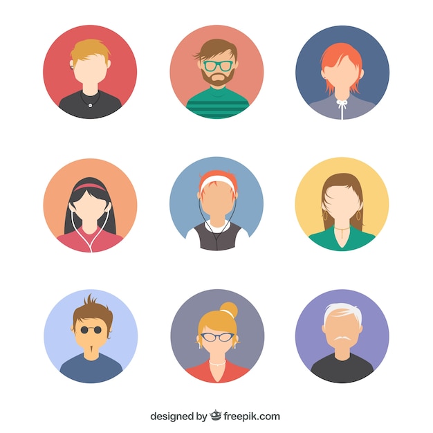 Download Free Vector | People avatars pack