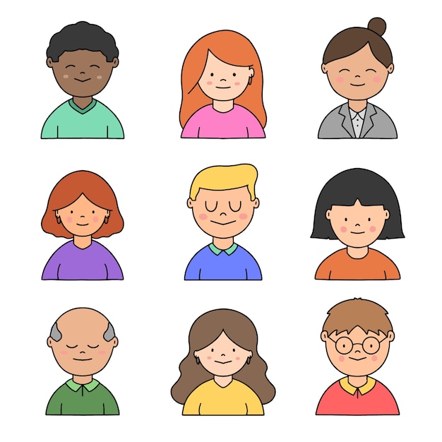 Download People avatars pack | Free Vector