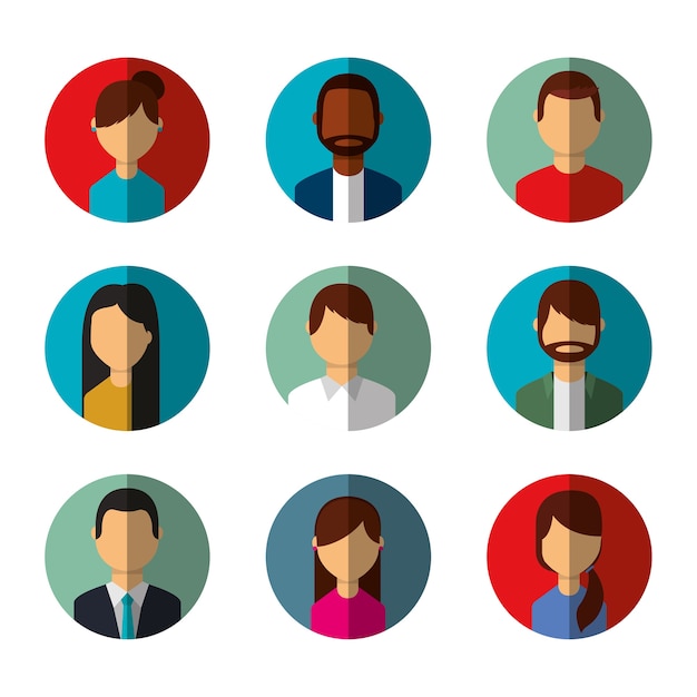 Premium Vector | People avatars social media characters round icons