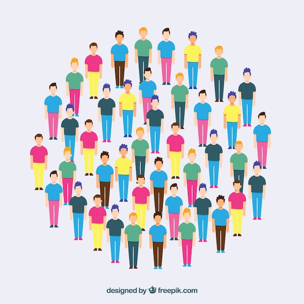 People in circle with flat design | Free Vector