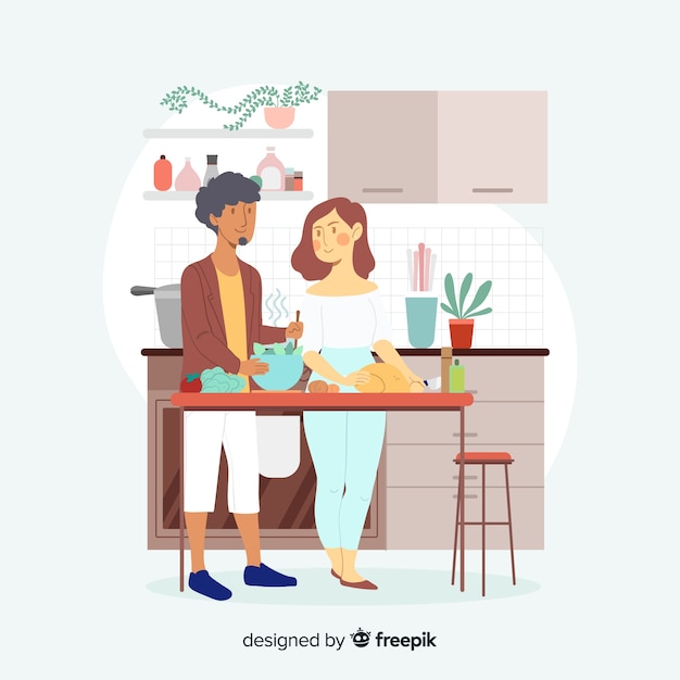 People cooking collection | Free Vector