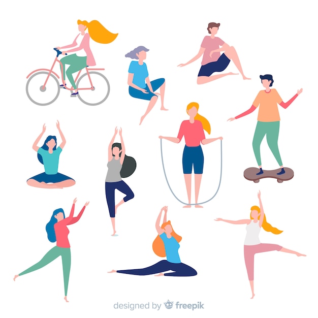 Free Vector | People doing sport