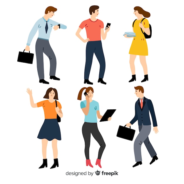 Free Vector | People doing things collection
