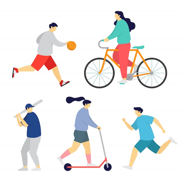 Premium Vector | People doing various activity