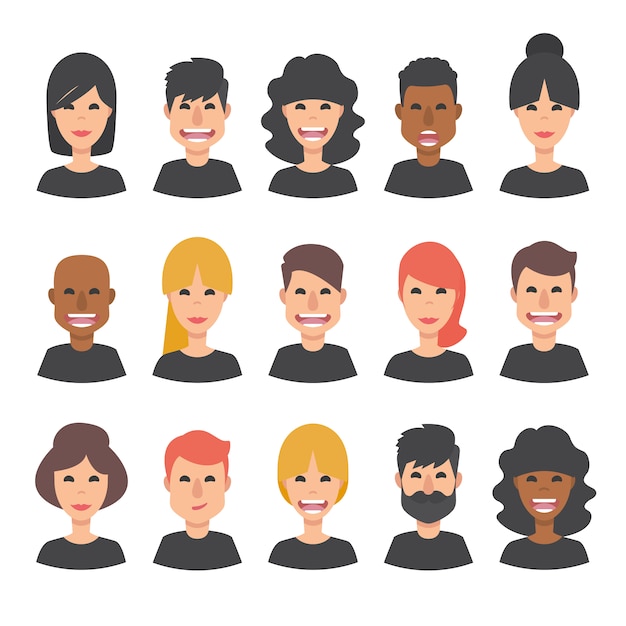 People's Faces Free Vector Graphics | Everypixel