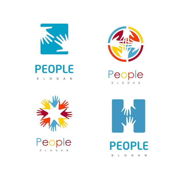 Download Free People Hand Logo Set Premium Vector Use our free logo maker to create a logo and build your brand. Put your logo on business cards, promotional products, or your website for brand visibility.