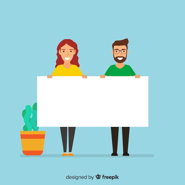 People holding banner | Free Vector