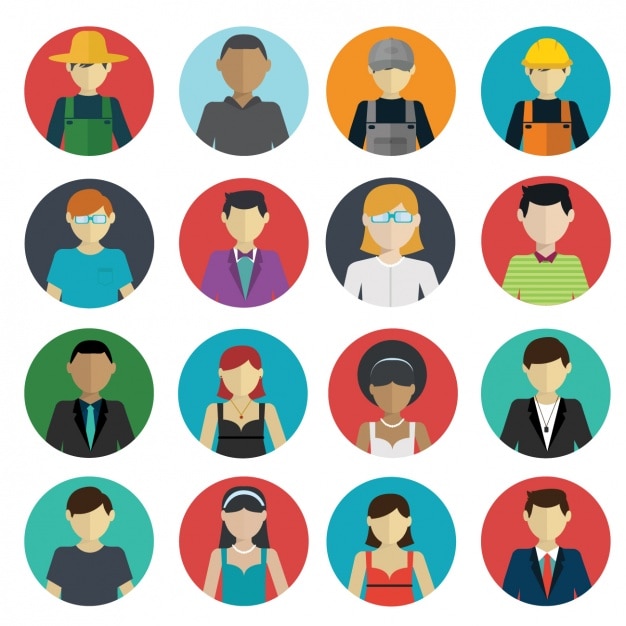 Free Vector People icons collection