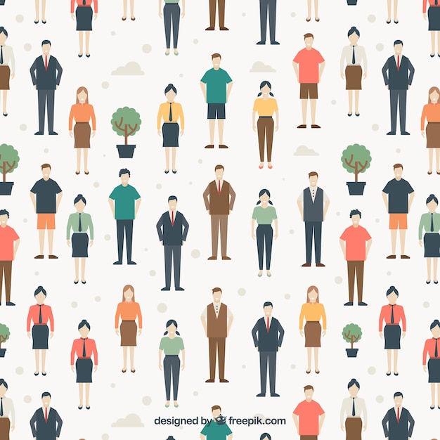 People pattern in flat style Vector | Free Download