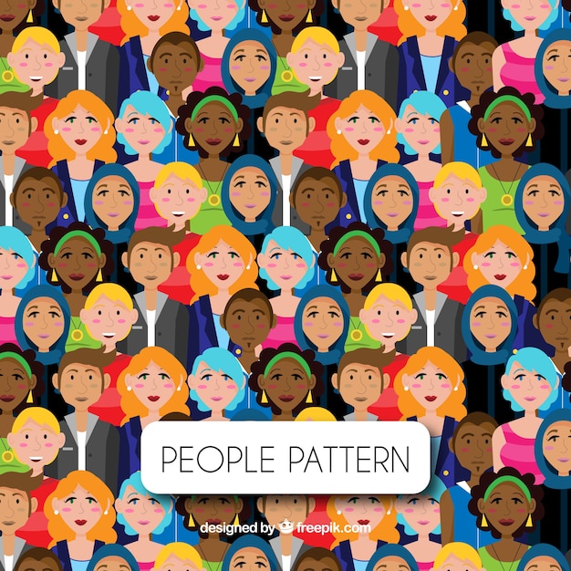 People pattern with flat design