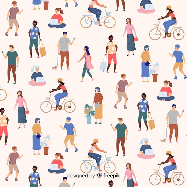 Free Vector People pattern