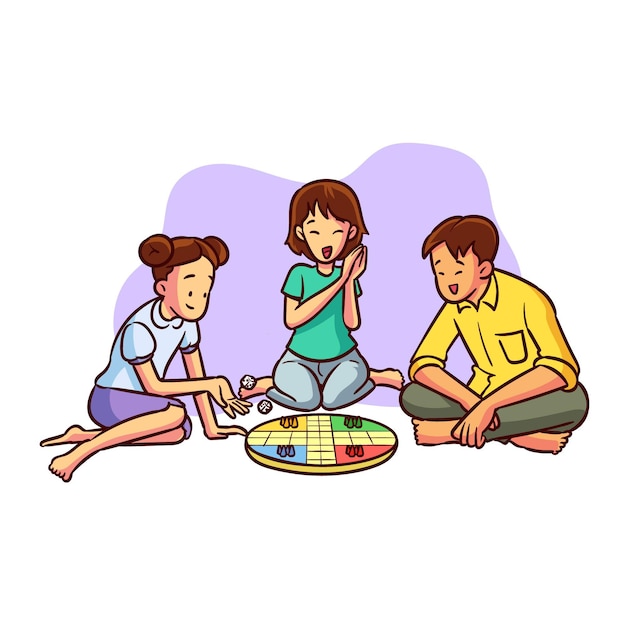 Free Vector | People playing ludo game