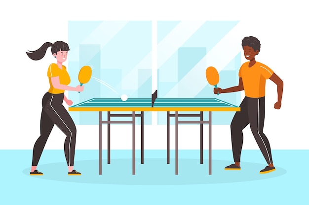Free Vector | People playing table tennis