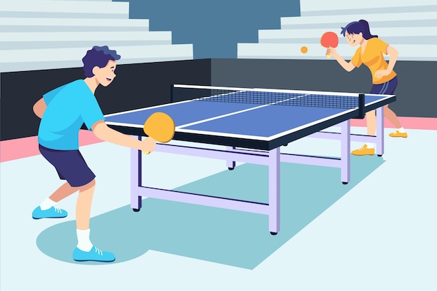 Free Vector | People playing table tennis