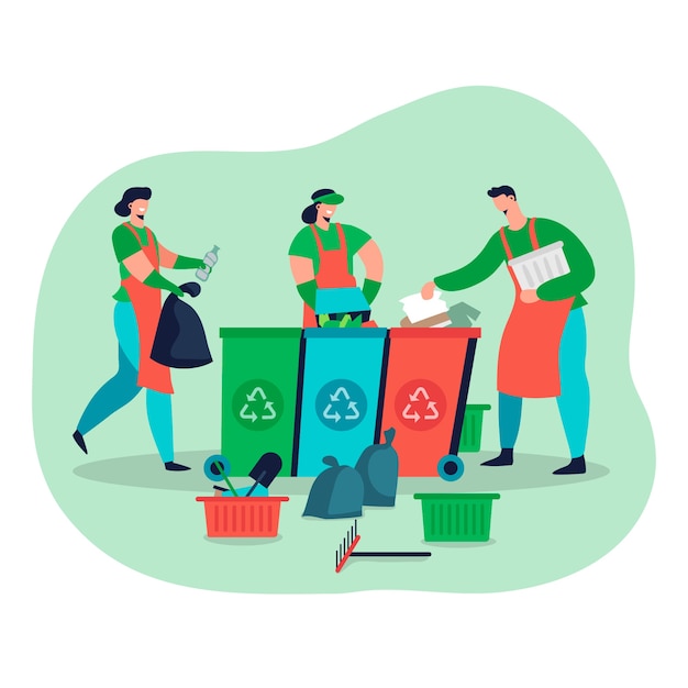 Free Vector | People recycling concept