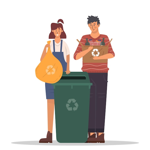 Free Vector | People recycling concept