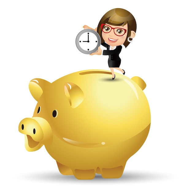 premium-vector-people-set-business-business-people-put-time-in-the-piggy-bank