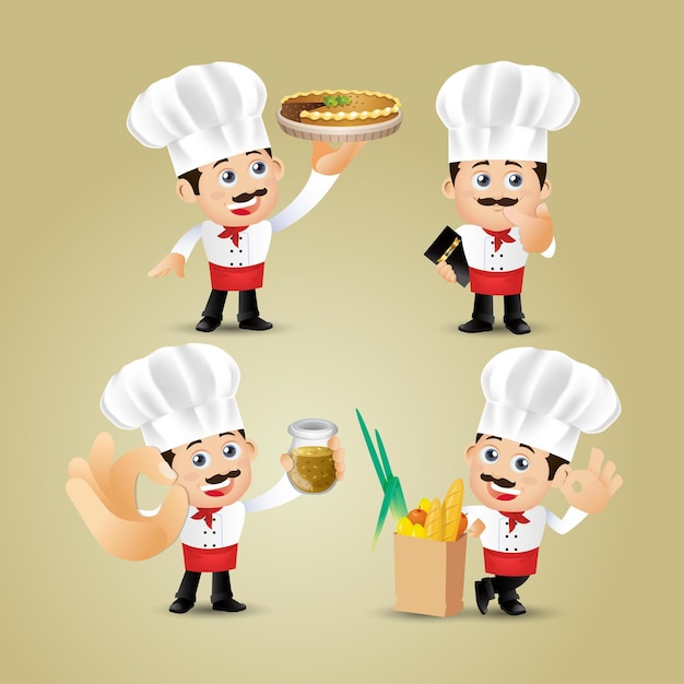 Premium Vector | People set profession chef