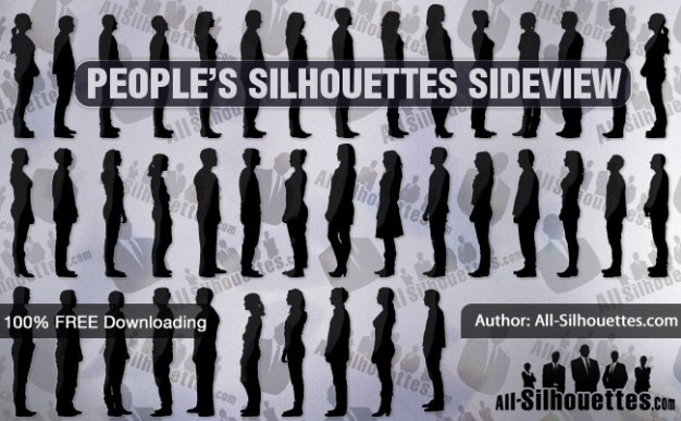 People silhouettes sideview | All\
Silhouettes