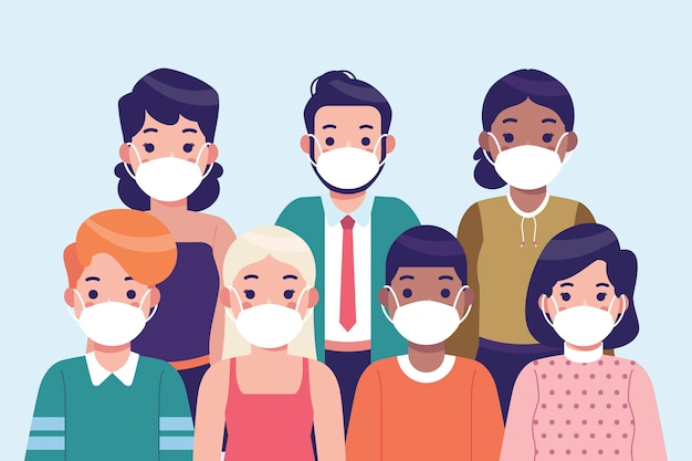 People wearing medical mask | Free Vector