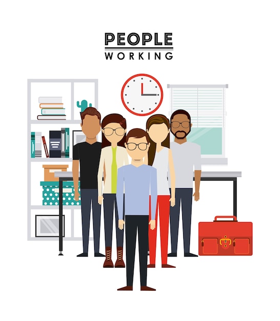 Premium Vector | People working design, vector illustration eps10 graphic