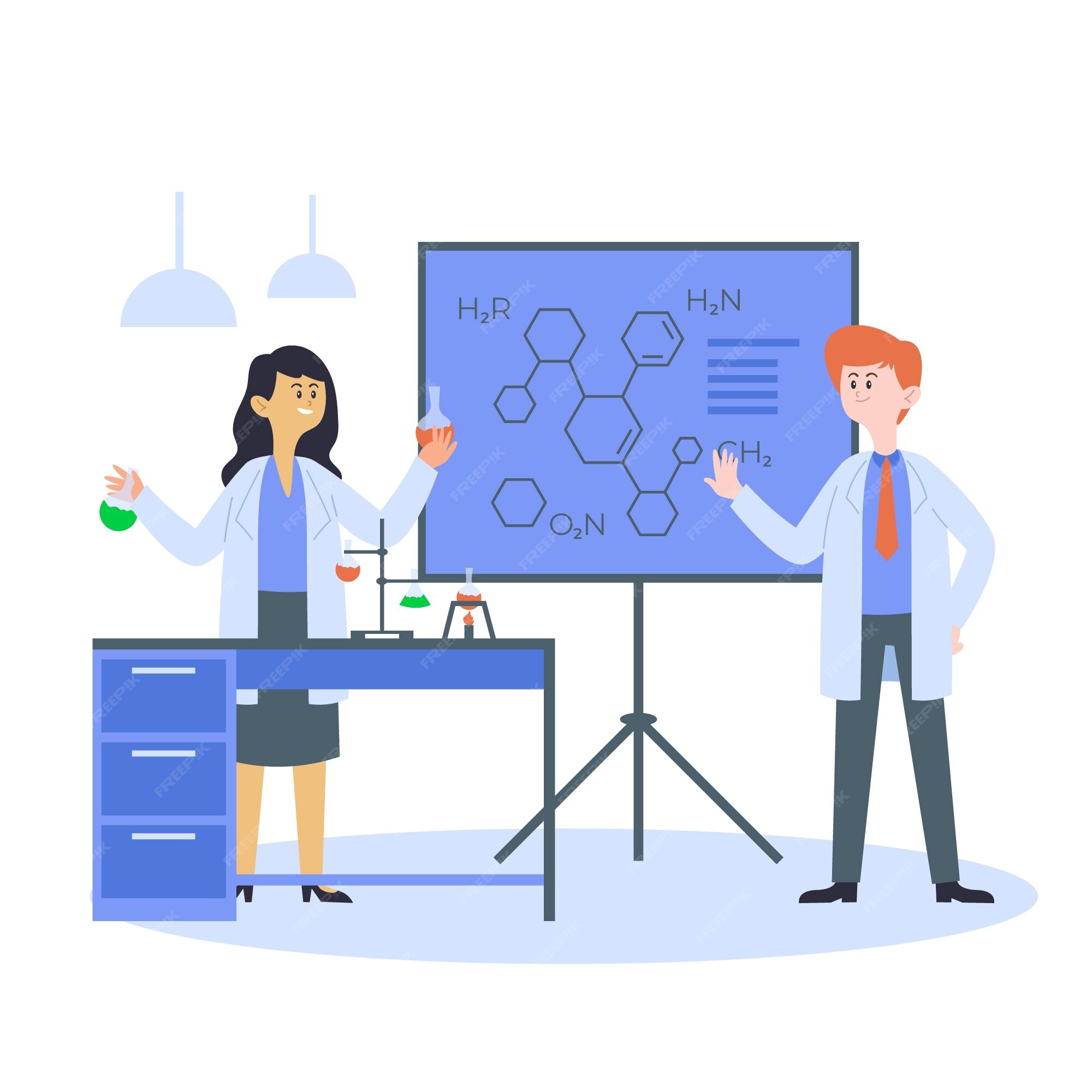 Free Vector | People working in a science lab