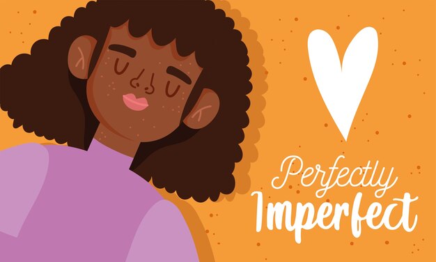 Premium Vector | Perfectly imperfect, cartoon african american woman with  feckles on face
