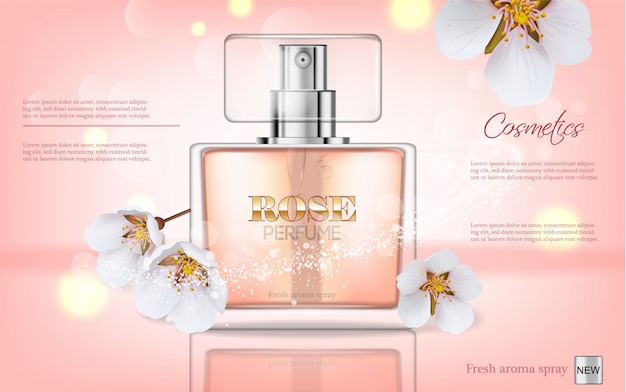Perfume bottle Premium Vector