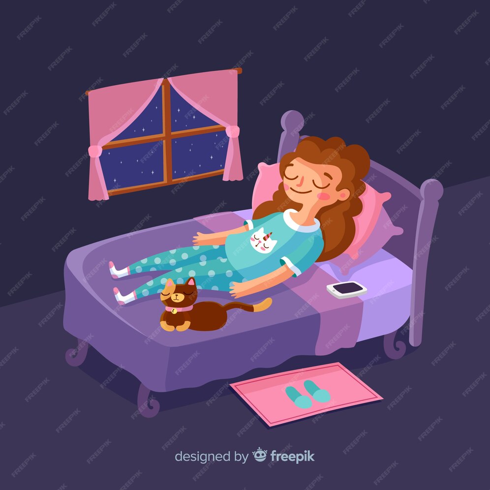 Free Vector | Person sleeping in bed background