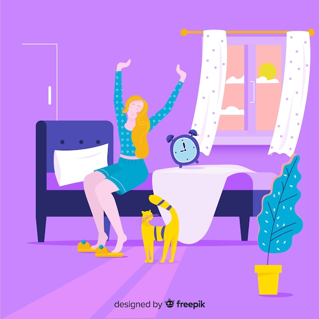 Premium Vector Person Waking Up Background