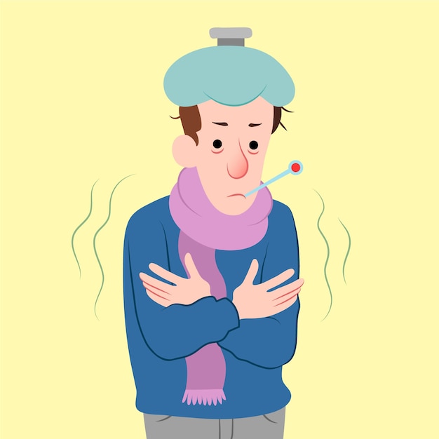 Free Vector A person with a cold illustration