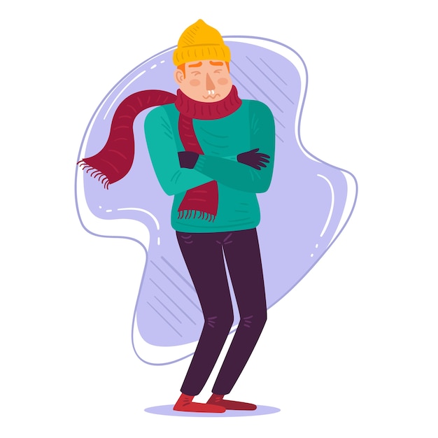 A person with a cold illustration | Free Vector