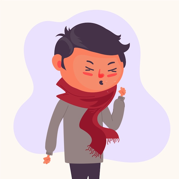 Free Vector | A person with a cold