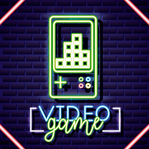 Free Vector | Personal console, video game neon linear style