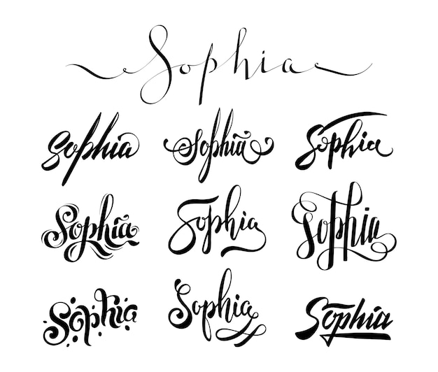 Personal name tattoo sophia Premium Vector