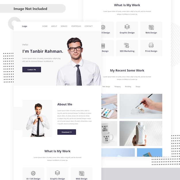 Premium Vector Personal Portfolio Landing Page