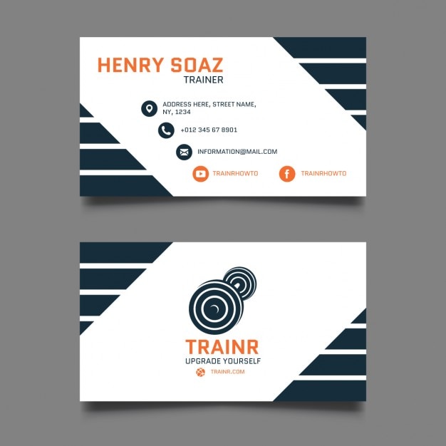 Free Vector Personal Trainer Business Card