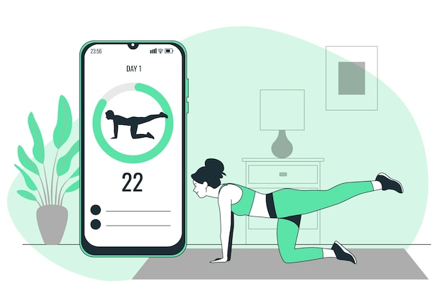 Personalized workouts concept illustration Free Vector