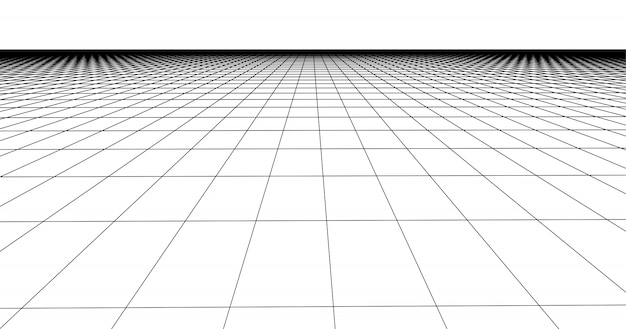 Premium Vector | Perspective grid floor tile. detailed lines on white